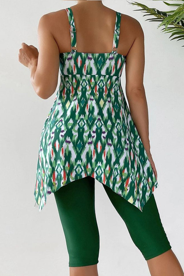 (S-3XL) Allover Print Asymmetrical Hem 2 Piece Set - Seldom Seen Styles