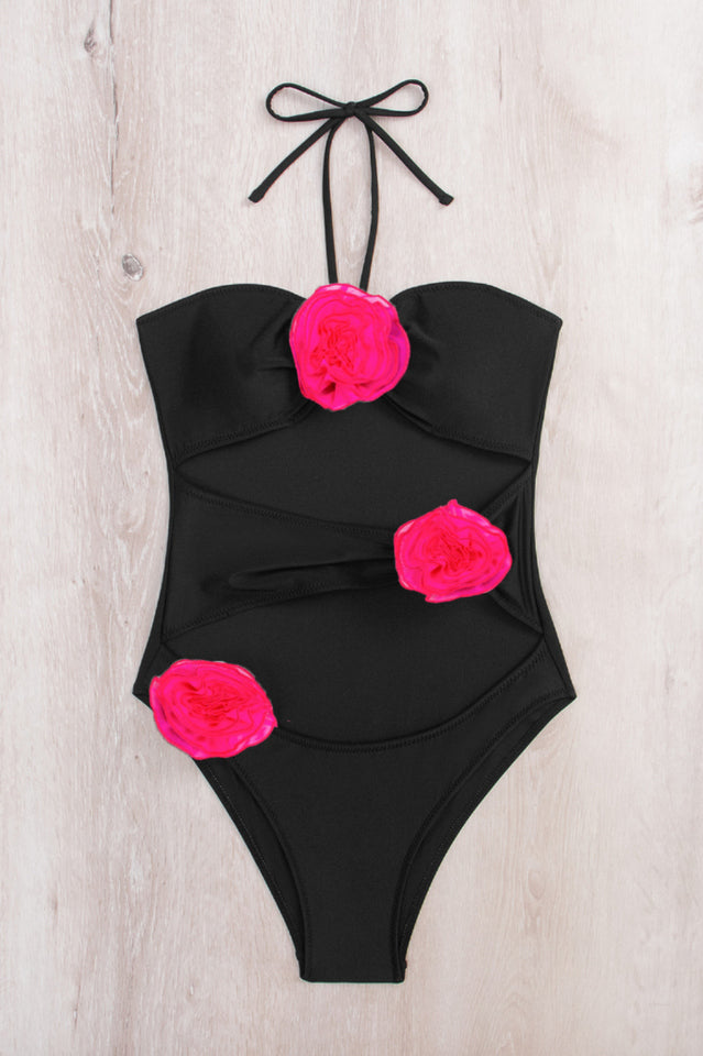 Flower Decoration One Piece Swimsuit - Seldom Seen Styles