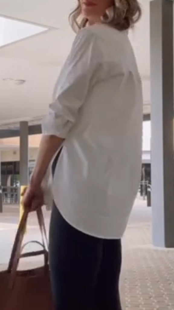 Ladies' Collar Casual Solid Color Shirt - Seldom Seen Styles