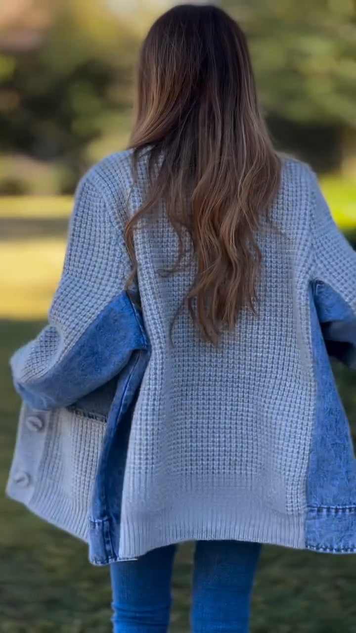 Women Spliced Knitted Casual Coat - Seldom Seen Styles