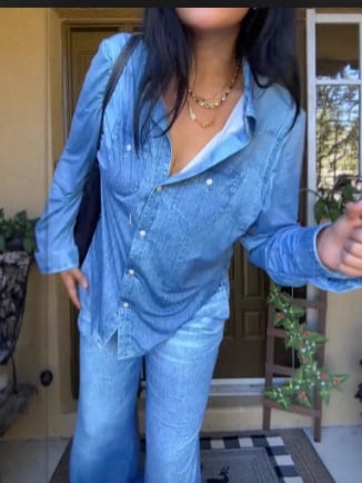 š Denim Dreams Pajama Set ā Cozy Fit, Soft Denim-Look Loungewear for All Night Comfort š