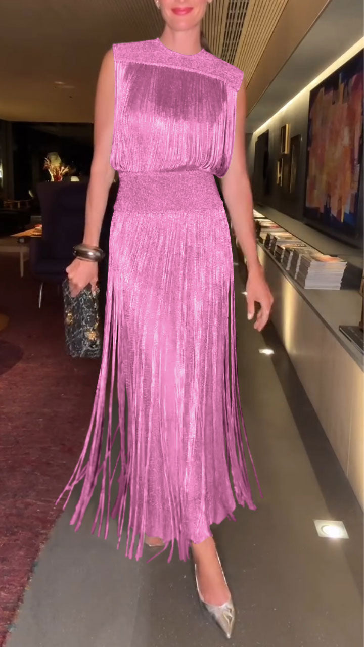 Women's Tassel Elegant Two-Piece Dress - Seldom Seen Styles