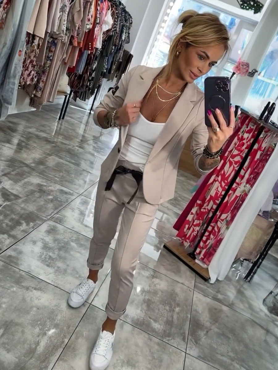 Casual Blazer Jogger Two Piece Set