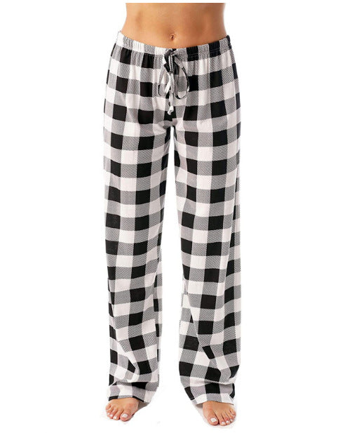 Women's Plaid Pyjama Bottoms Fleece Checked Pjs Pants Soft Drawstring Lounge Sleepwear for Ladies Women Sleep Bottoms for Fall & Winter - Seldom Seen Styles