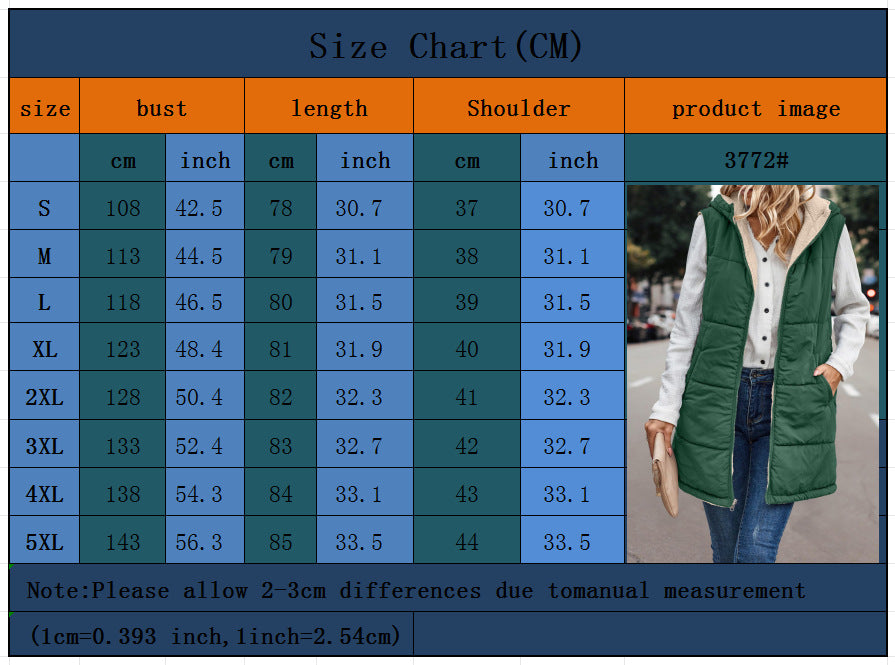 Women's Warm Reversible Vests Sleeveless Fleece Basic Jacket Zip Up Coat Long Outerwear With Pockets And Hoodie Casual Outfit#Hoodieing - Seldom Seen Styles