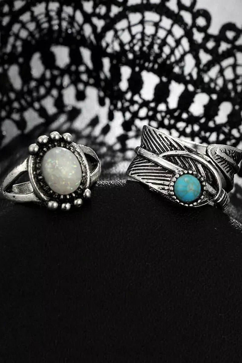 Bohemian Turquoise Bead Ring Set - Seldom Seen Styles