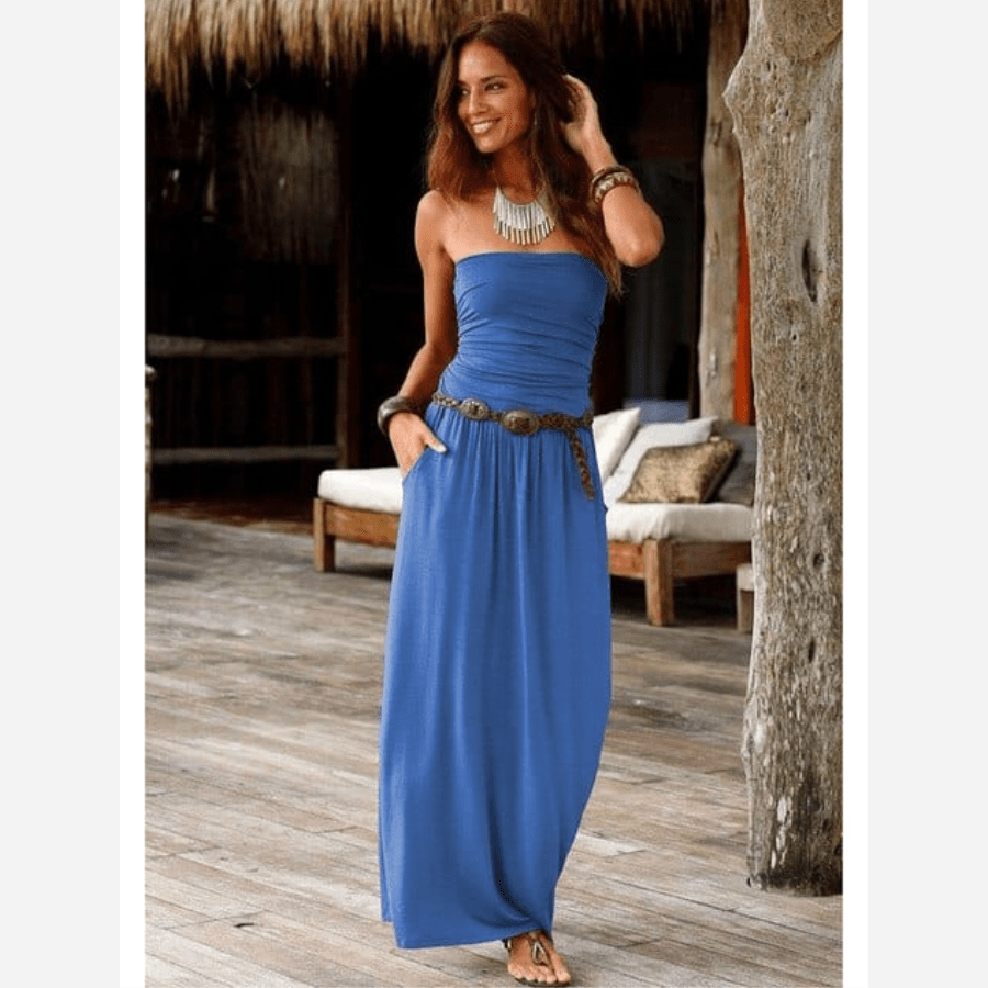 Boho Chic Bandeau Off Shoulder Maxi Dress - Seldom Seen Styles