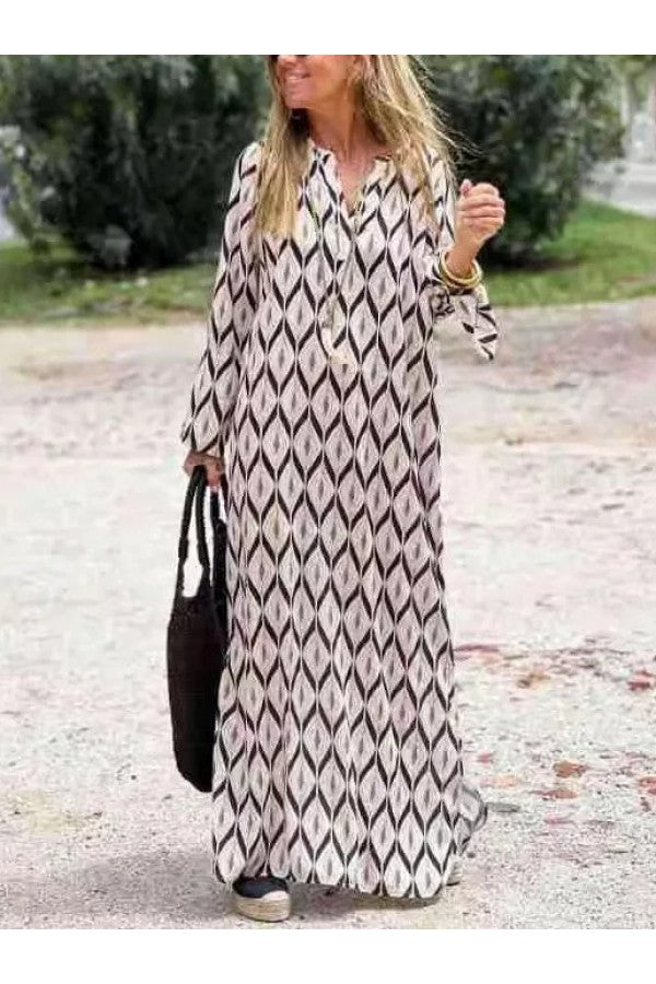 Casual Striped Hooded Long Sleeve Maxi Dress - Seldom Seen Styles