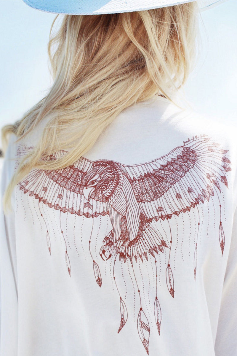 Eagle Print Lace Patchwork Beach Cover up - Seldom Seen Styles