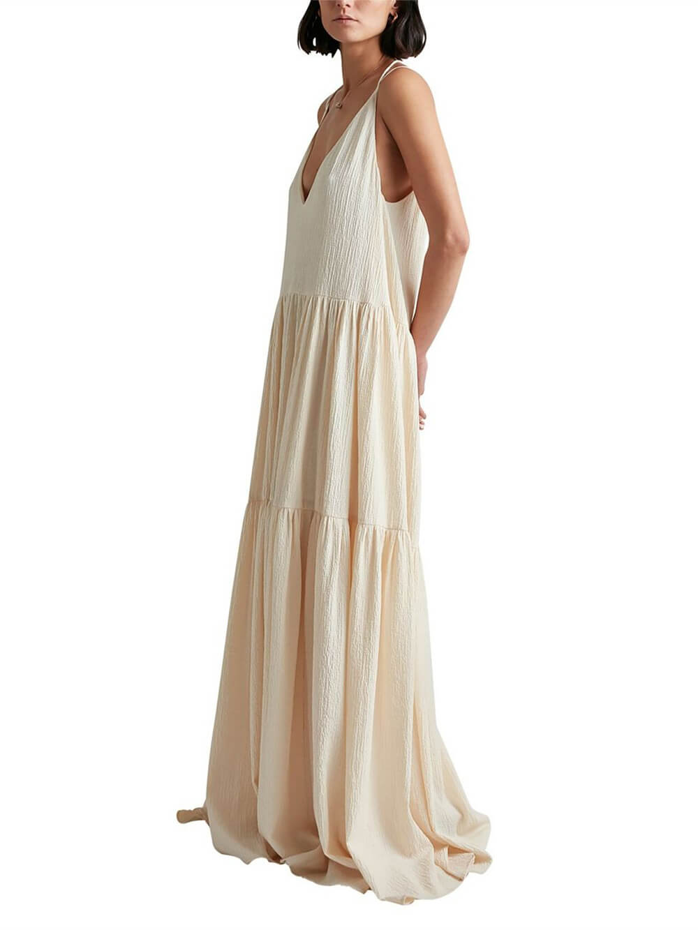 Elegant Resort Deep V-Neckline Strappy Maxi Dress - Seldom Seen Styles