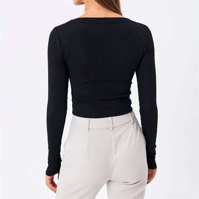 Long Sleeve Crop Top - Seldom Seen Styles