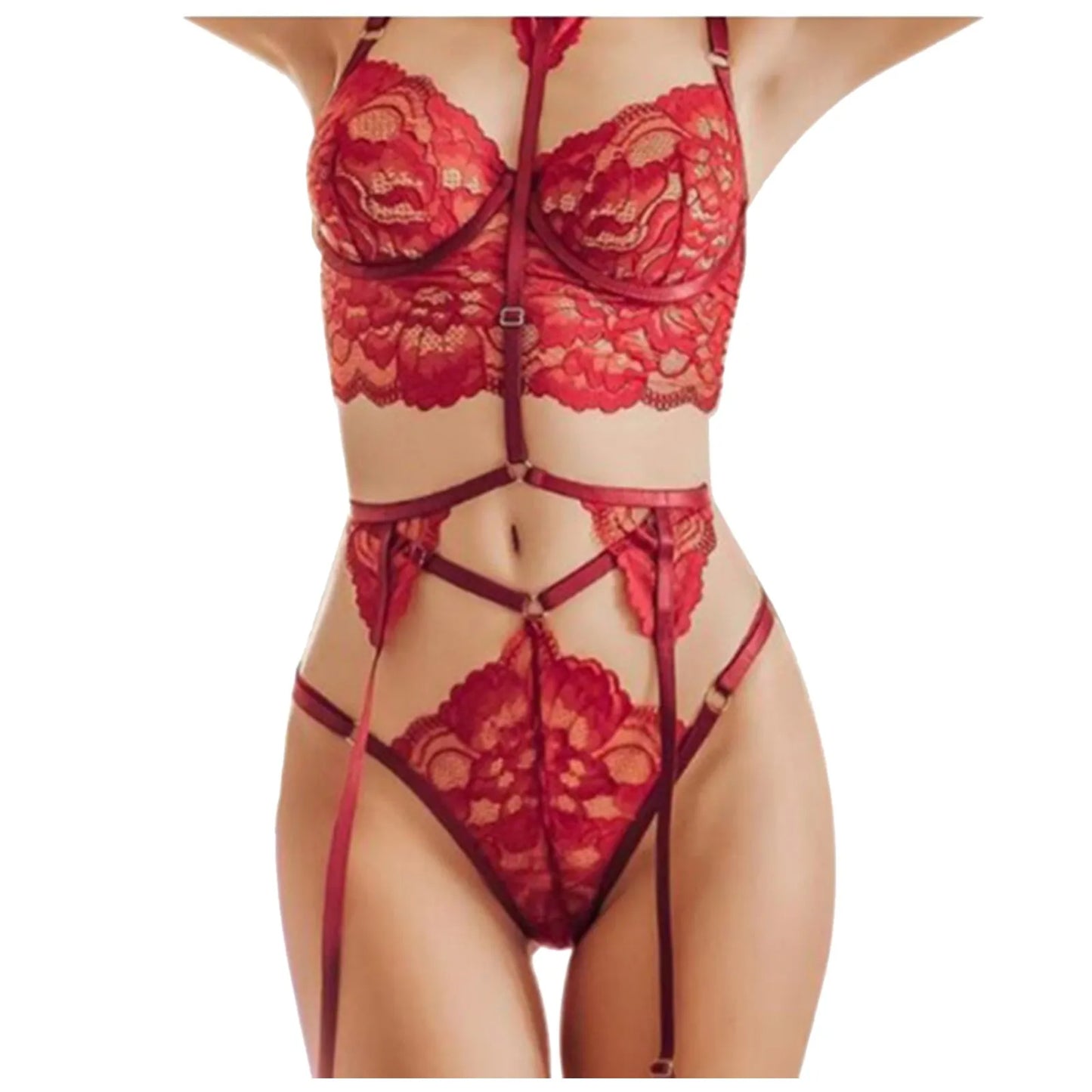 Sajiero ZXC Transparent Multi straps Garter belt set - Seldom Seen Styles