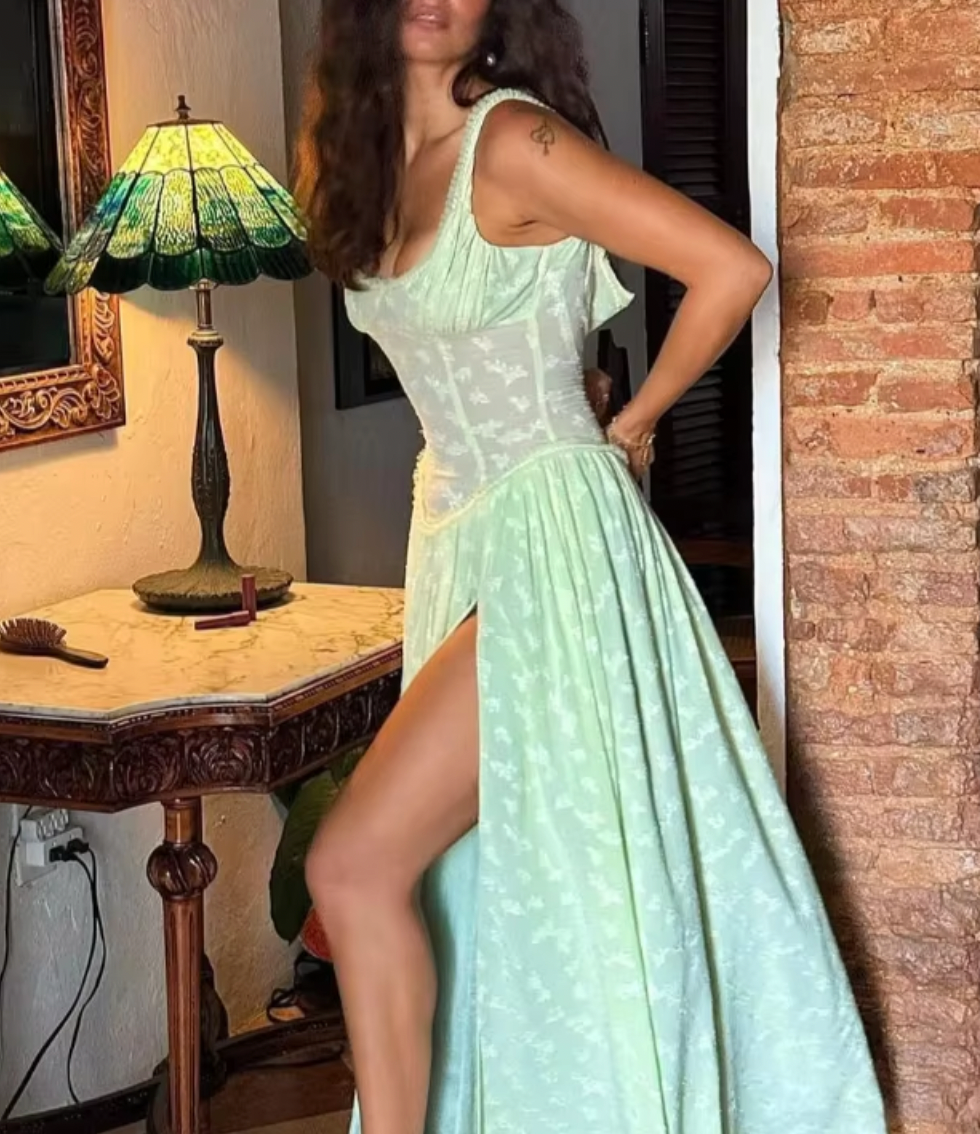 LOLI PRINCESS MAXI DRESS WITH SLIT - Seldom Seen Styles