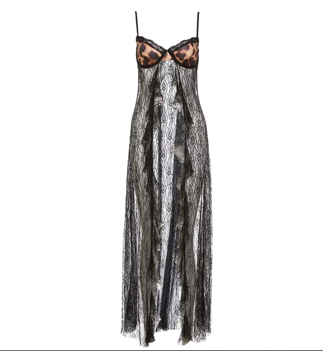 FRANI LEOPARD SHEER LACE TOP - Seldom Seen Styles