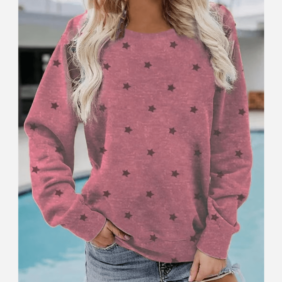 Star Print Long Sleeve Shirt - Seldom Seen Styles