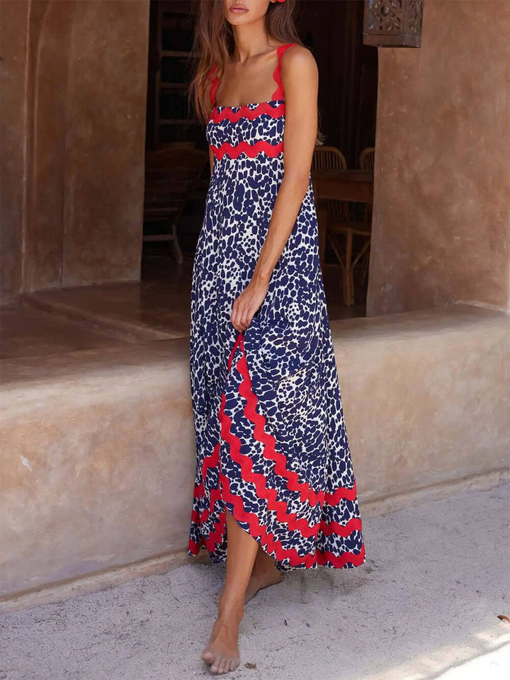 Suspender Print Maxi Dress - Seldom Seen Styles
