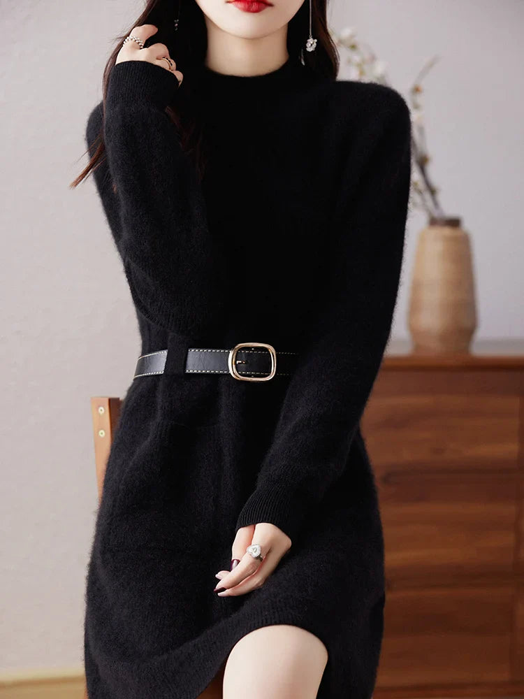 The Winter Luxe Midi Dress Knit Dresses For Women Dress With Belt - Seldom Seen Styles