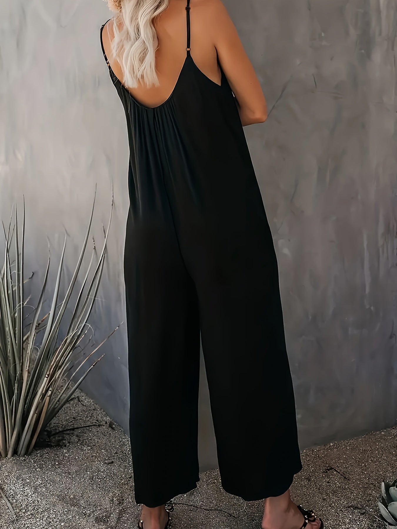 Women Summer Casual Sleeveless Spaghetti Strap Boho Wide Leg Jumpsuits Rompers Dressy 2025 Trendy Outfits Clothes - Seldom Seen Styles