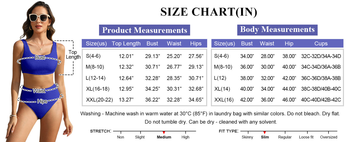 Women Swimsuits Two Piece Bikini Set High Waisted Ribbed Tummy Control Modest Bathing Suits 2025 Beach Swim Wear - Seldom Seen Styles