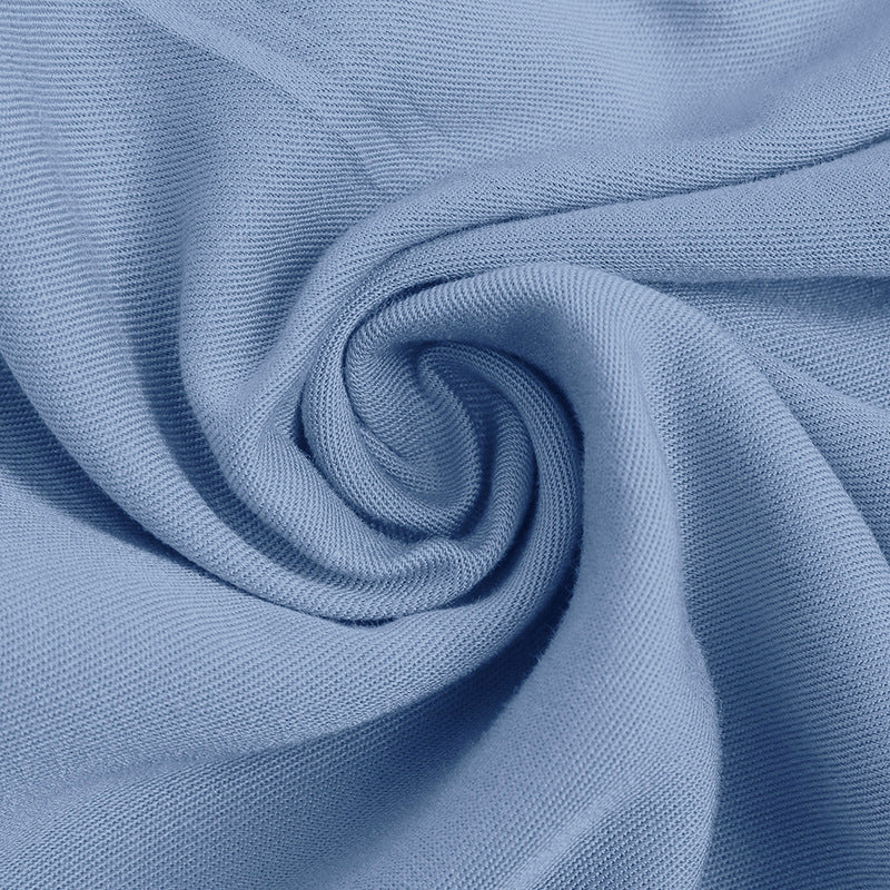 Women's Light Blue V Neck Button Down Ruffled Short Sleeve Dress Vintage Summer Dress 2025 - Seldom Seen Styles