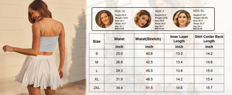 Women's Pleated Skater Skirt Basic Casual High Waisted Ruffles Flared Mini Lingerie Skirts - Seldom Seen Styles