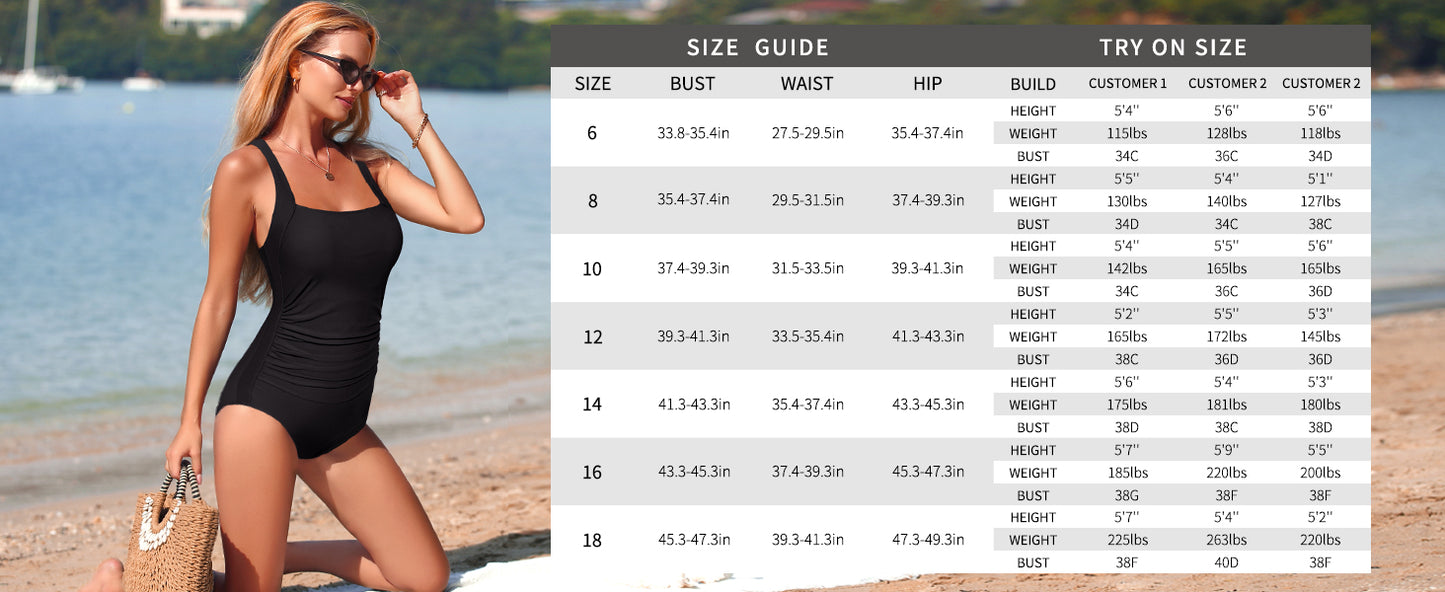 Women's Vintage Padded Push up One Piece Swimsuits Tummy Control Bathing Suits Plus Size Swimwear - Seldom Seen Styles