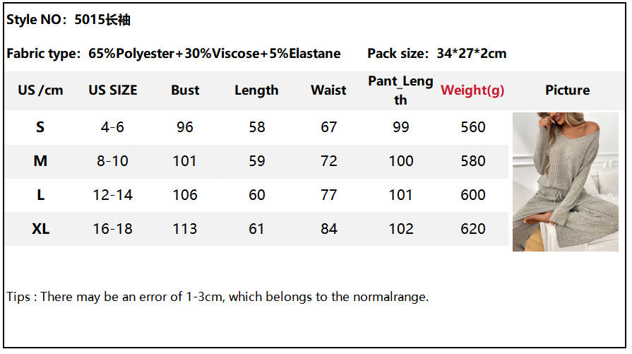 Womens 2 Piece Outfits Lounge Sets Knit Sweatsuit Long Sleeve Pullover Tops Wide Leg Pant Pajama Sets - Seldom Seen Styles