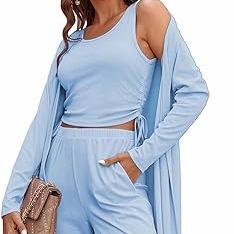 Cozy New  Women's 3 Piece Knit Lounge Set Long Sleeve Cardigan Sleeveless Top Pants Sweatsuit S-XXL - Seldom Seen Styles