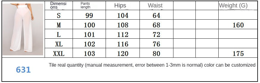 Womens Cover up Pants Sheer Bikini Bottoms Swimsuit Cover up Wide Leg Beach Pants - Seldom Seen Styles