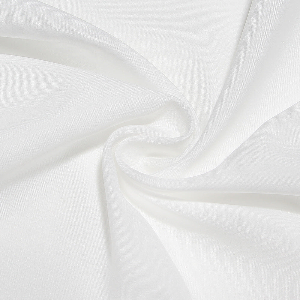 Lace Hem Square Collar Corset Pleated Mini Dress White