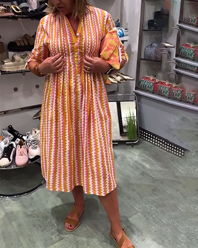 Shirt Dresses for Women Casual Long Sleeve Button Down Loose Striped Cotton Maxi Shirt Dress - Seldom Seen Styles