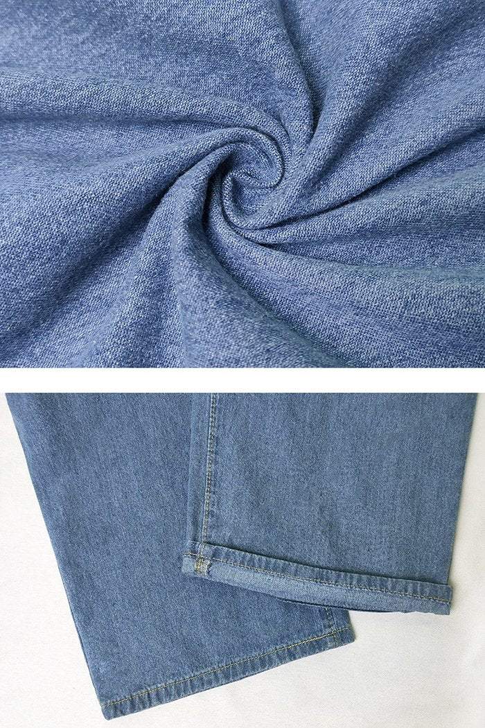 Women's High Waist Slim Wide Leg Pants Loose Mopping Pants Denim Trousers - Seldom Seen Styles