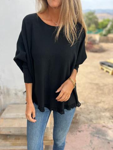 Casual Round Neck Lace Top - Seldom Seen Styles