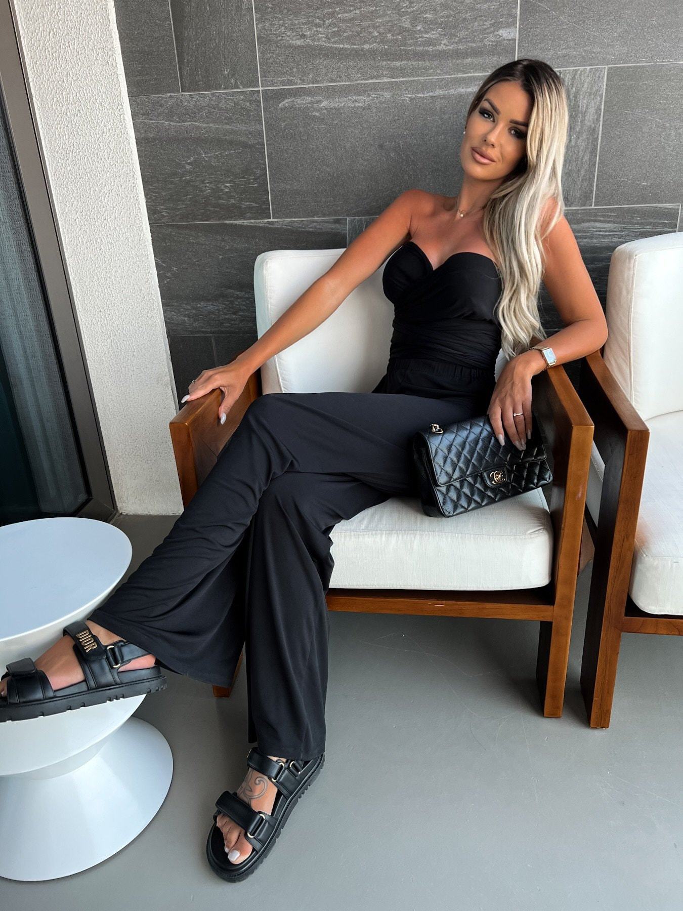 Womens Casual Wide Leg Pants Summer Fall Clothes Pleated Elastic Waist Loose Palazzo Knit Trousers with Pockets - Seldom Seen Styles