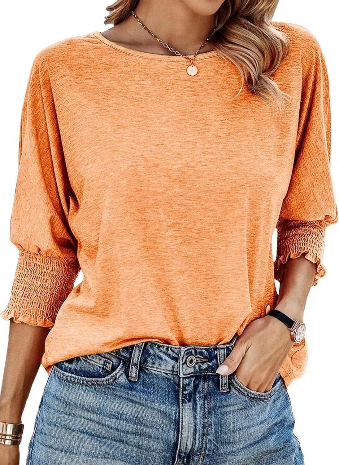 Women's 2025 Fashion Tops 3/4 Sleeve T-Shirts Cute Crewneck Basic Business Tees Blouses Casual Summer Wear Super Soft Breathable Fabric - Seldom Seen Styles