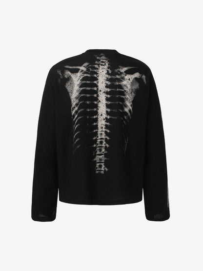 Skeleton Graphic Waffle Sweatshirt