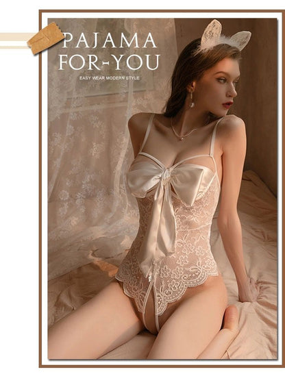 Sexy Lingerie Tight Small Chest Sexy Lace Temptation See-through No-take-off Pajamas Women Passion Set