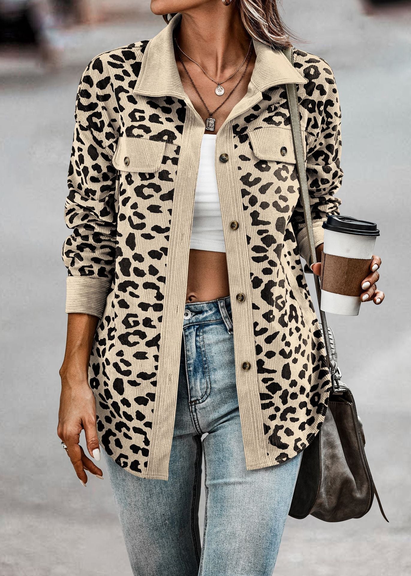 Womens Shacket Jacket Casual Leopard Print Cardigans Coat Oversized Button Down Long Sleeve Shirt 2024 Fashion Outfits - Seldom Seen Styles