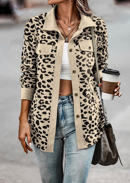 Womens Shacket Jacket Casual Leopard Print Cardigans Coat Oversized Button Down Long Sleeve Shirt 2024 Fashion Outfits - Seldom Seen Styles