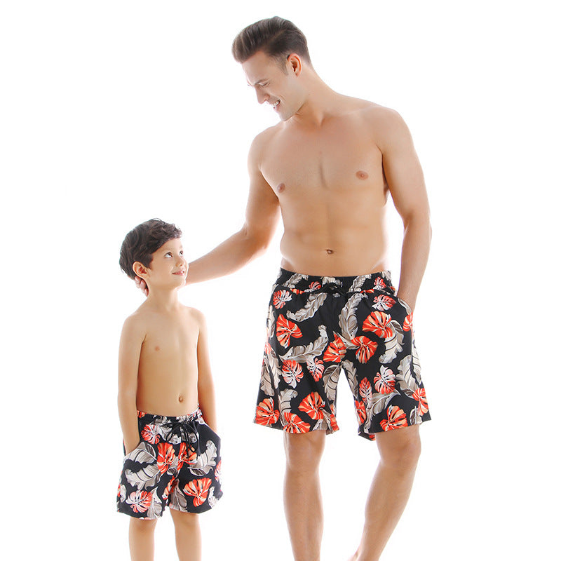 Family Matching Bathing Suits Leaves Print 2 Pieces Swimsuits Sets Couples Swimwear Ruffle Mommy and Me Bathing Suits
