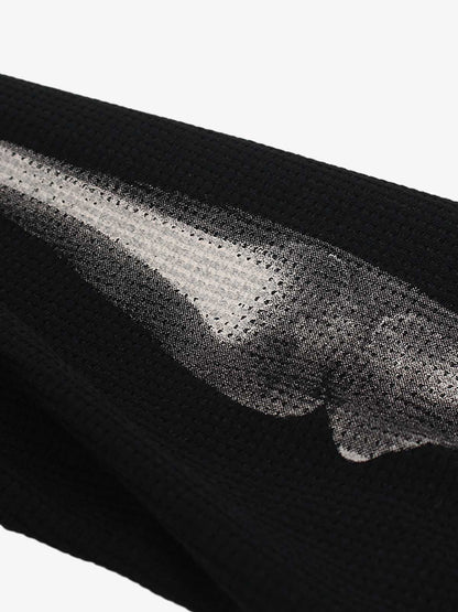 Skeleton Graphic Waffle Sweatshirt