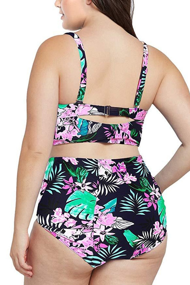 (L-5XL) Tropical Print Bikini Set - Seldom Seen Styles
