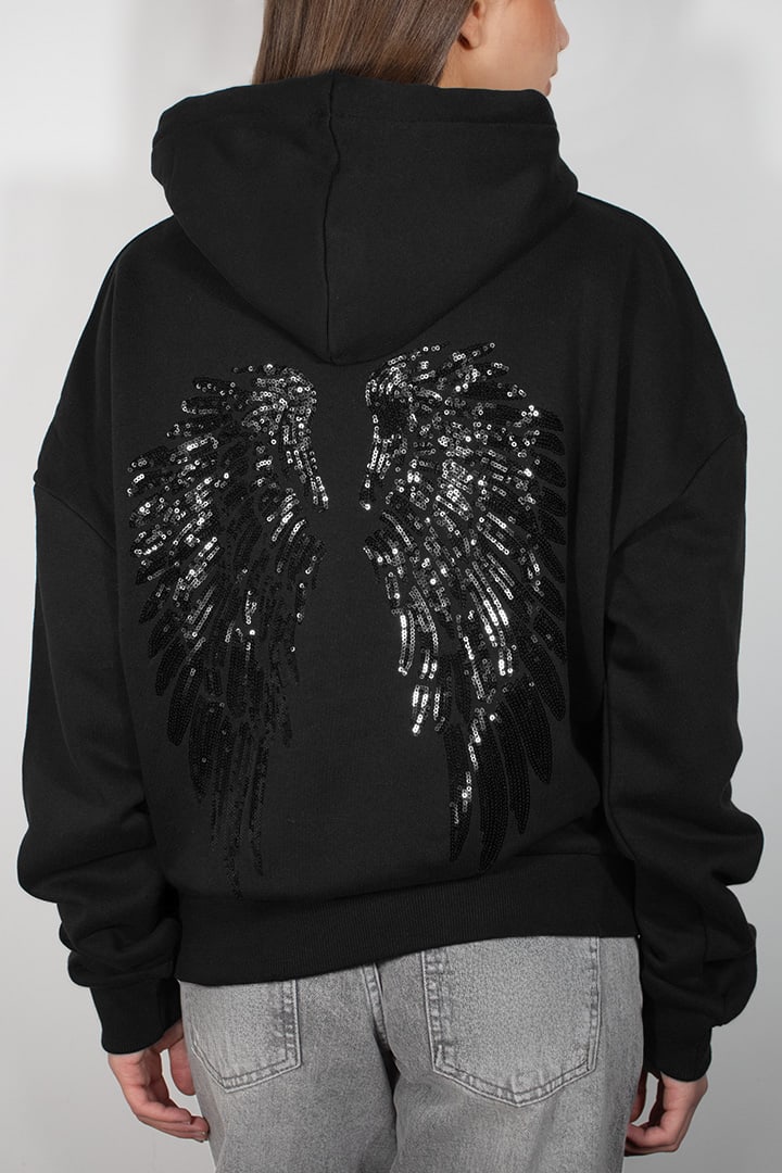 Angel Wing Sequin Hoodie