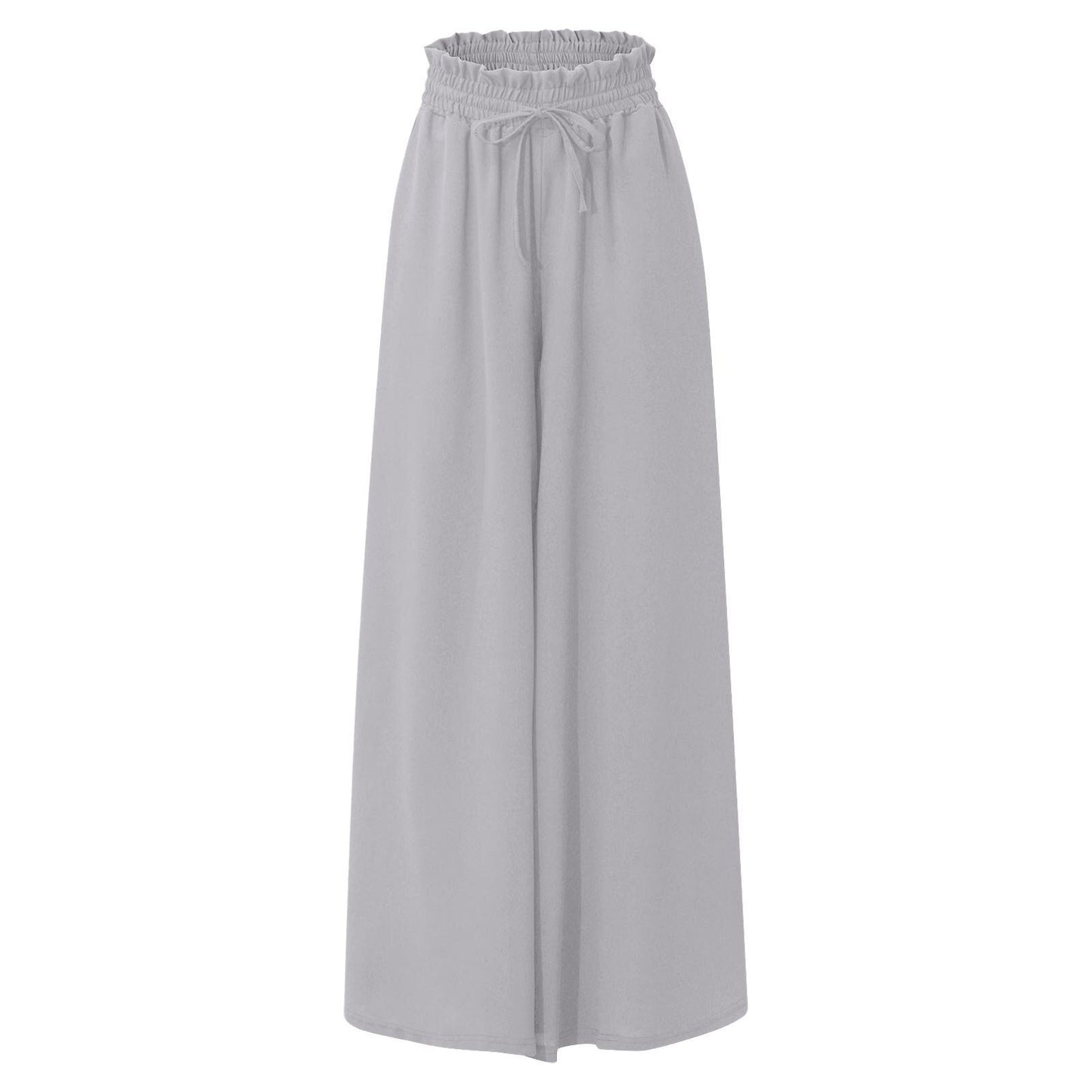 Womens Plus Size Wide Leg Pants Casual Elastic High Waist Flowy Pants Drawstring Palazzo Pants with Pockets - Seldom Seen Styles
