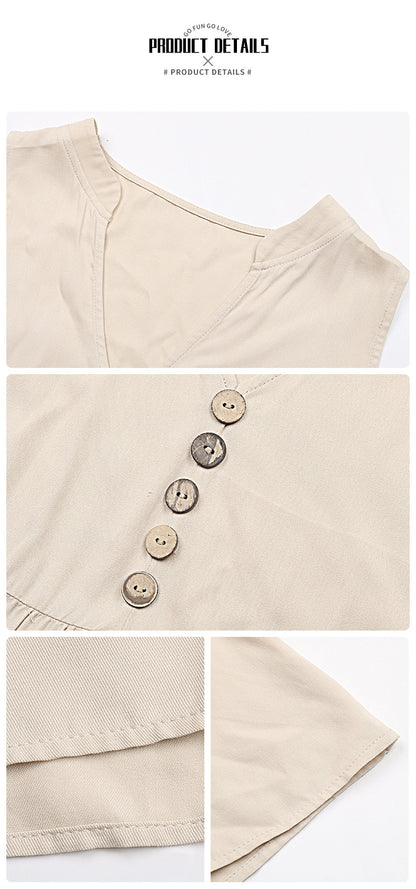 Summer Flowy Maxi Dress with Pockets Sleeveless Loose Casual Sundress V-Neck Tiered Sun Dress for Beach Cruise Vacations