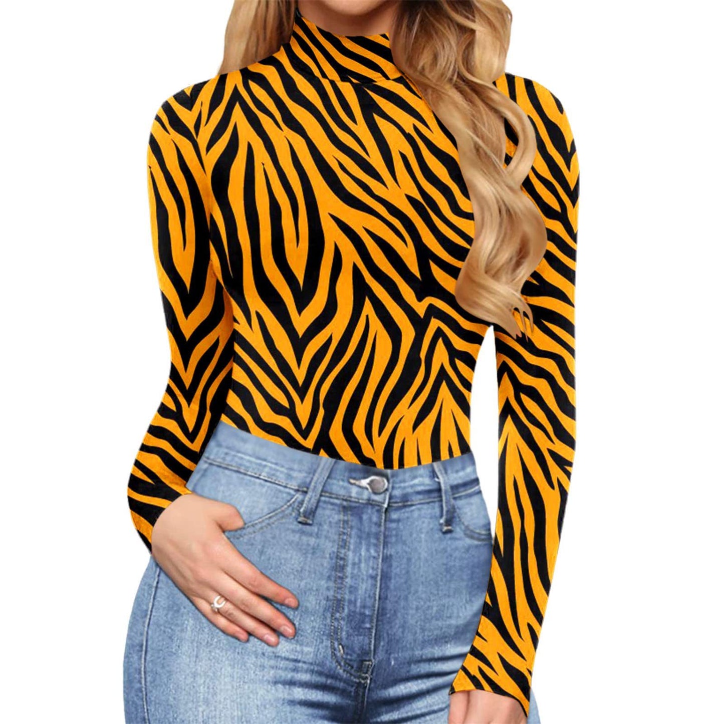 Women's Sexy Square Neck Bodysuit Long Sleeve Double Lined Shirt Tops