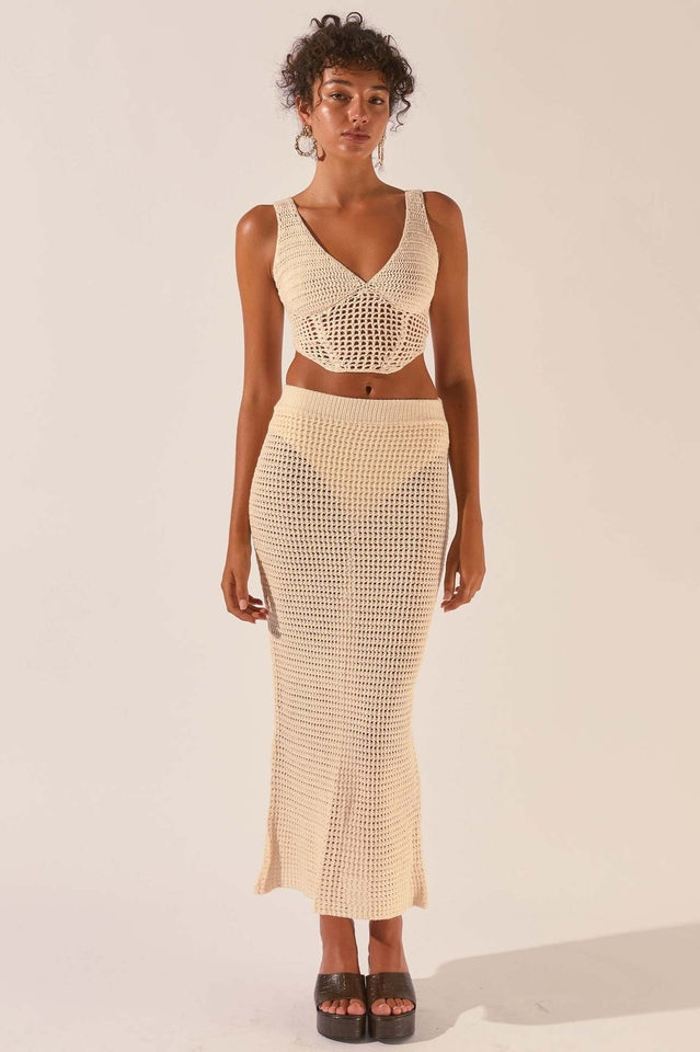 Crochet Midi Top + Skirt Set - Seldom Seen Styles