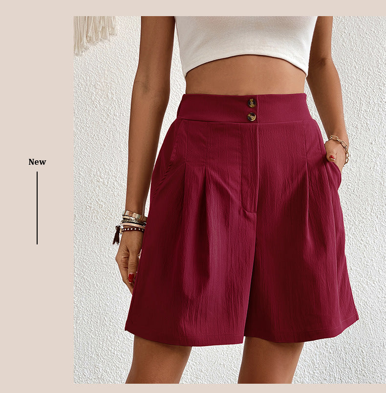 Womens Shorts Dressy Casual 2025 Trendy Summer Elastic High Waisted Pleated Side Slit Business Work Shorts Pockets