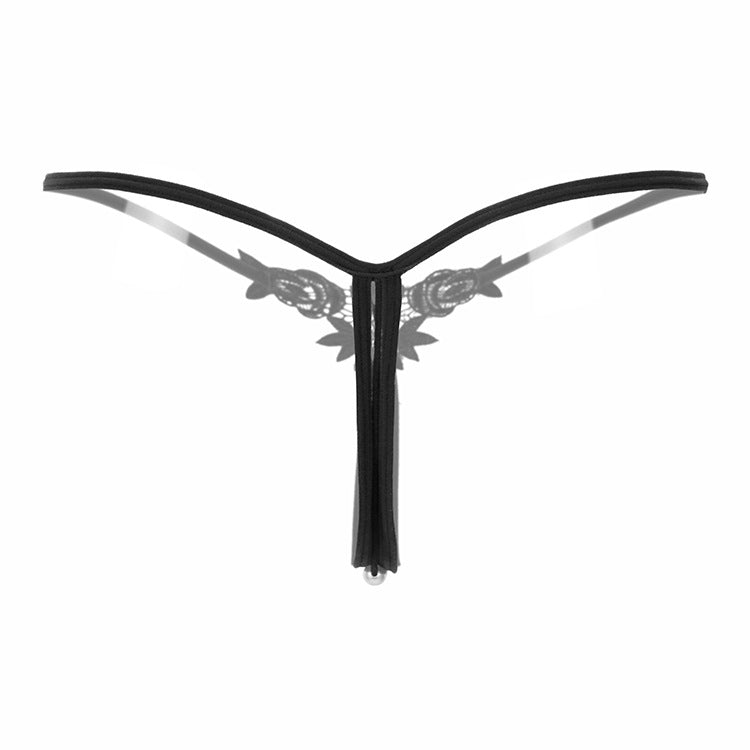 Pearl Play Embroidered Crotchless Thong