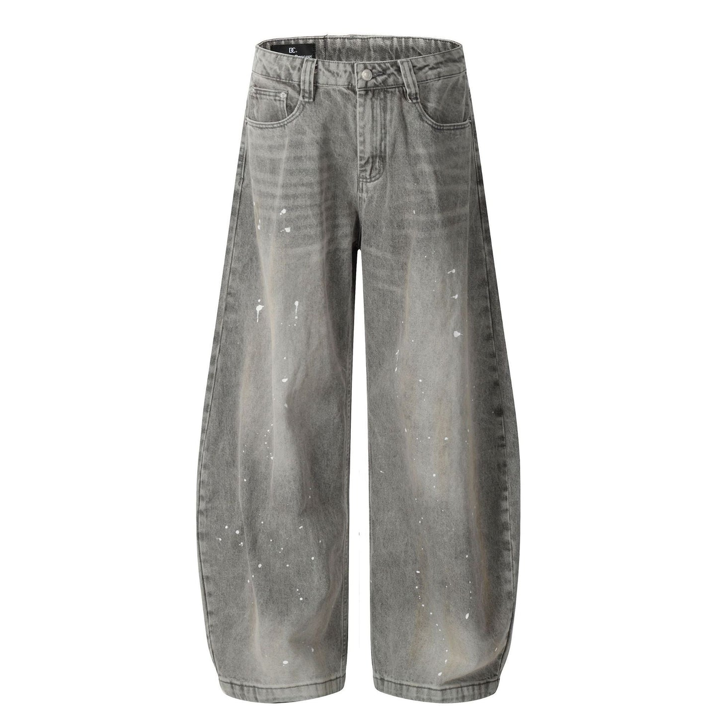 Grunge Paint-Splatter Wide-Leg Denim Pants mry001630 - Seldom Seen Styles